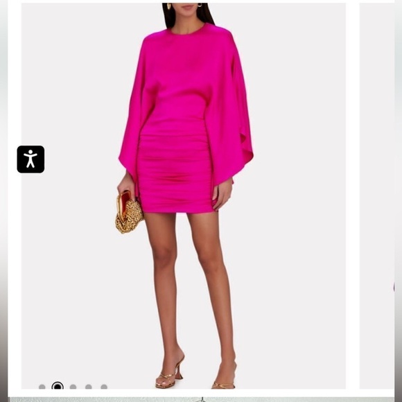 Jonathan Simkhai Dresses & Skirts - NWT JONATHAN SIMKHAI Kadence Bell-Sleeve Satin Mini Dress Size 8 Bougainvillea